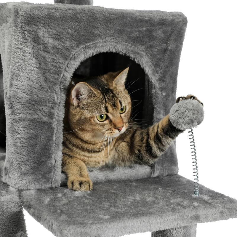 Cat Tree,Cat Tower with 2 Condos and 2 Perches, Kitty Climber Tower Furniture