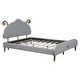 preview thumbnail 34 of 51, Twin Size Upholstered Platform Bed Animal Theme Design Bed Frame with Sheep-Shaped Headboard and Footboard, No Box Spring Needed