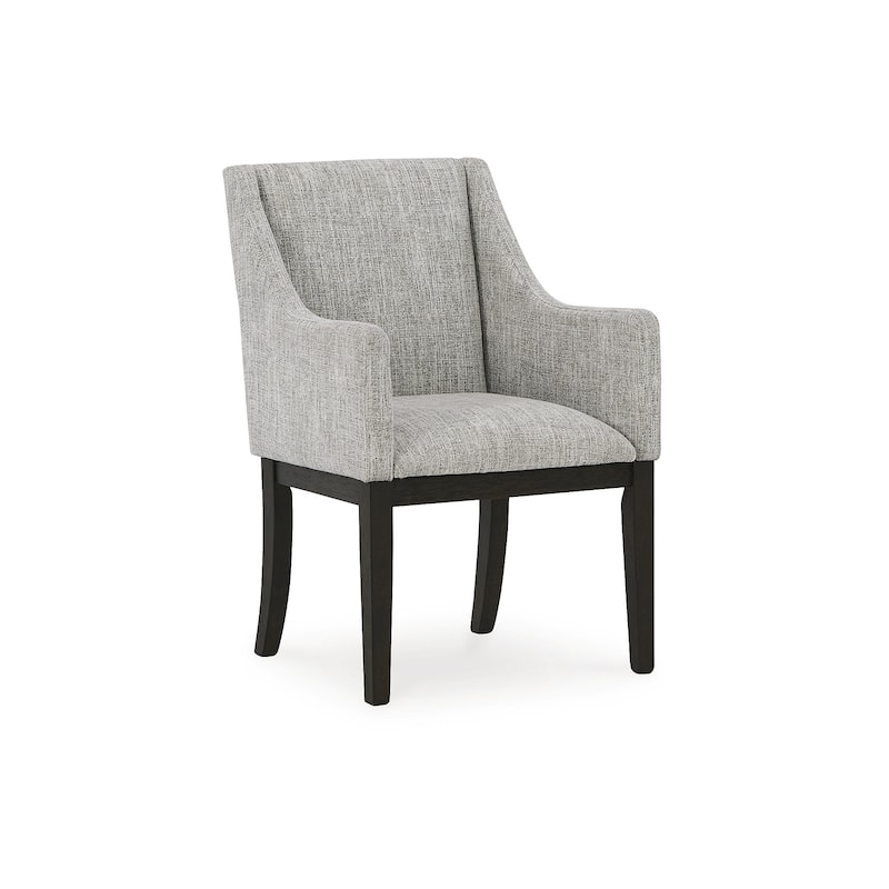 Burkhaus Dark Brown Dining Upholstered Arm Chair, Set of 2 - 21"W x 24"D x 36"H