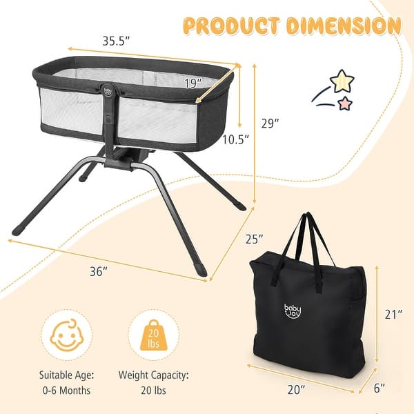 3 in 1 Rocking Bassinet & Baby Bassinet Bedside Crib Portable Bassinet