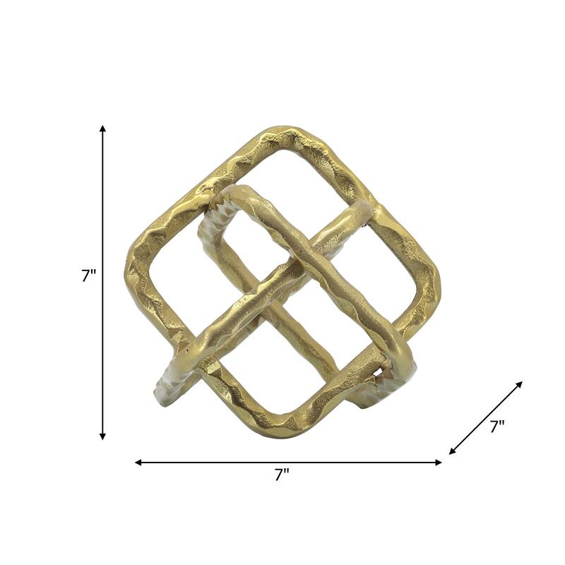 Sagebrook Home Decorative Metal Sculpture with Geometric Openwork Design