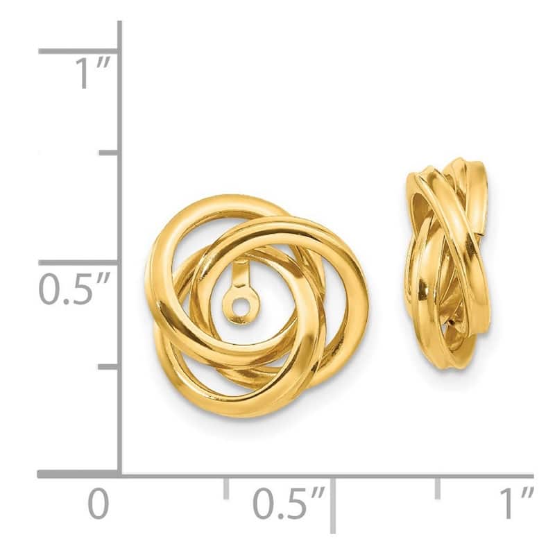Curata 14k Yellow Gold Polished 15mm Large Love Knot Earrings Jackets