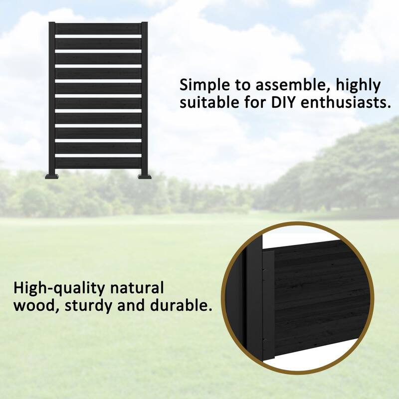 VEIKOUS 1 Pannel Versatile Outdoor Privacy Panels, Aluminum and Wooden Fence Panels for Garden
