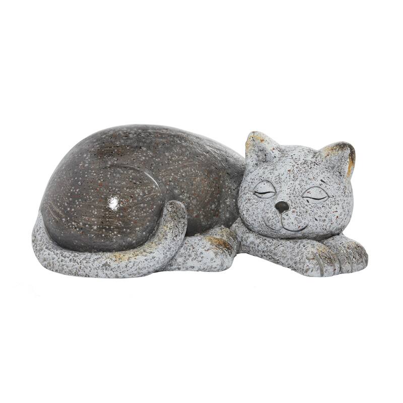 Polystone Cat Indoor Outdoor Decorative Garden Sculpture - Gray - Roche River Decor - Gray