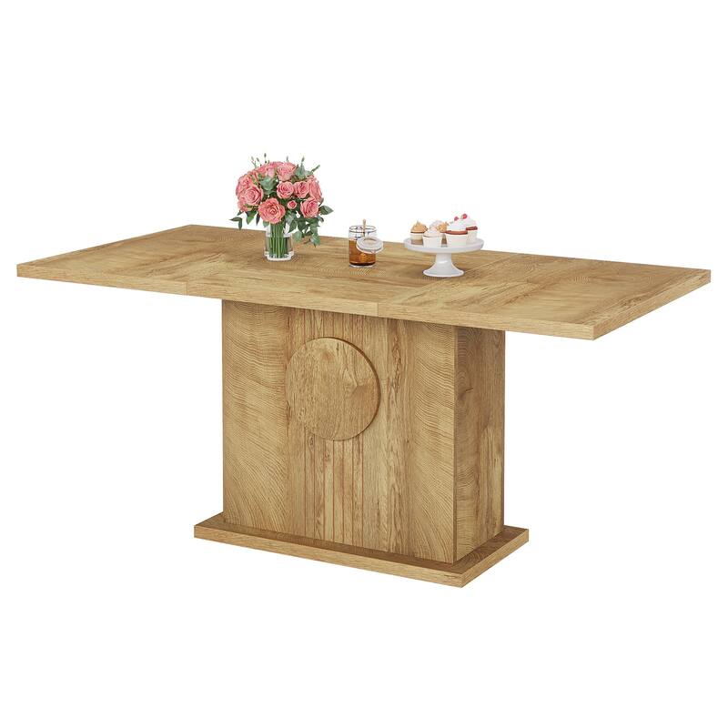 Wood Dinner Table, Kitchen Dining/Living Room Accent Dinner Table Gathering Table