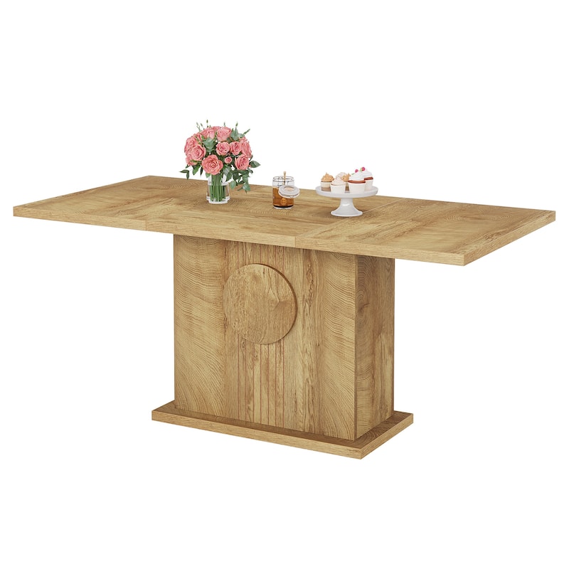 Wooden Dining Table, Kitchen Dinner Table, Dining/Living Room Accent Dinner Table Family Gathering Table