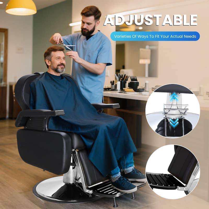 Upgrated Hydraulic Reclining Barber Chair Salon Chairs for Hair Stylist