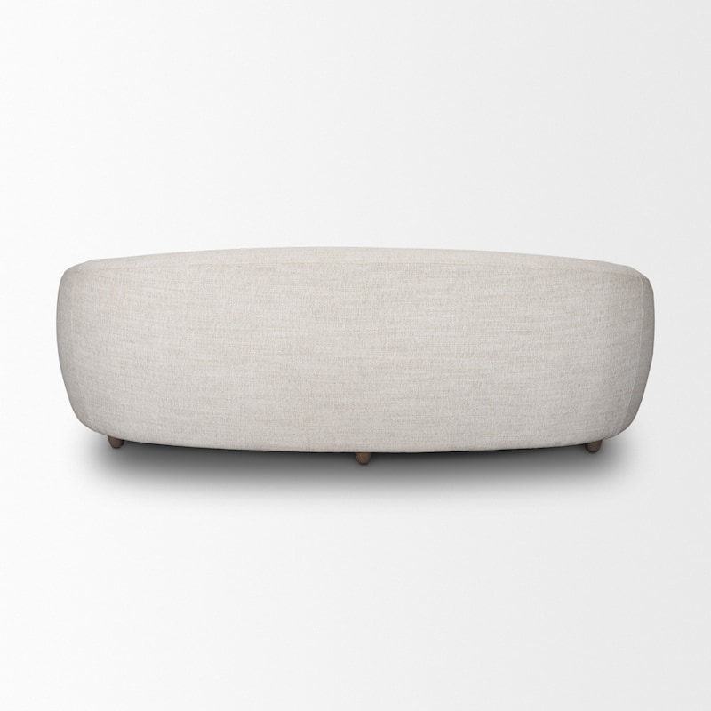 Valentina Oatmeal Upholstered Curved Sofa
