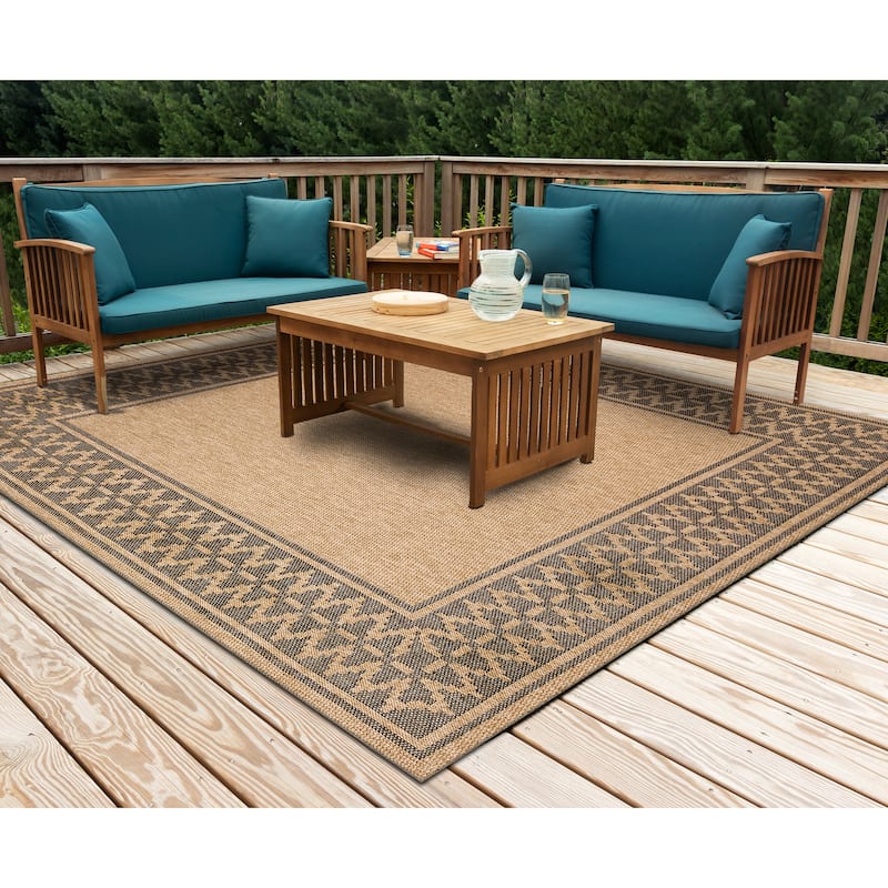 Liora Manne Sahara Diamond Border Indoor/Outdoor Rug