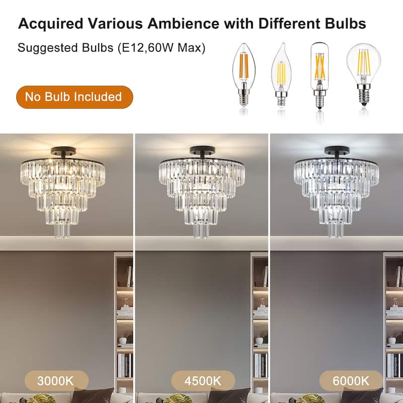 Black large crystal chandelier, modern style chandelier, dining room, living room, bedroom