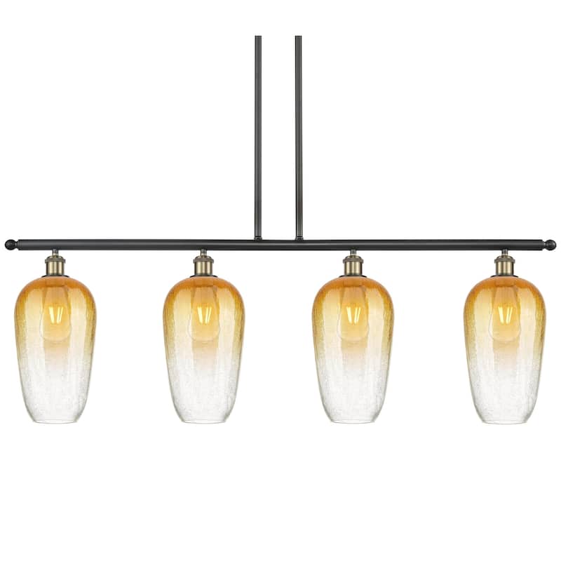 Innovations Lighting 516-4I-16-48 Brookhaven Flute Linear Brookhaven - Black Antique Brass / Amber