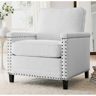 White studded top accent chair