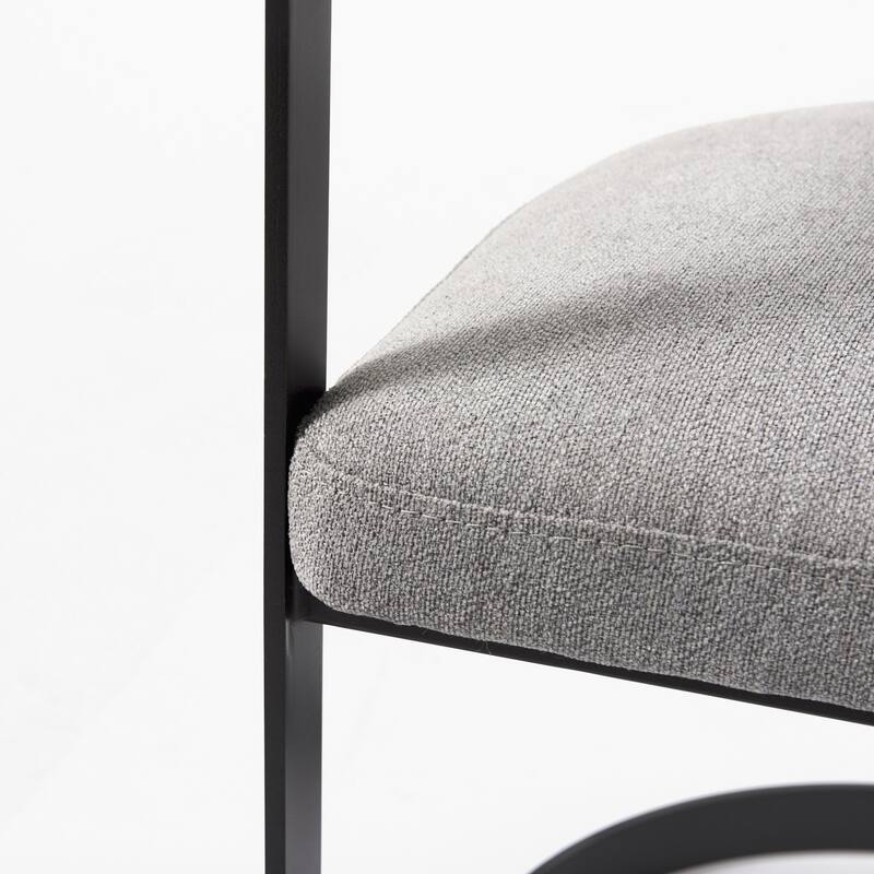 Upholstered Dining Arm Chair with Metal Frame and Cushion - 21” x 20” x 30”