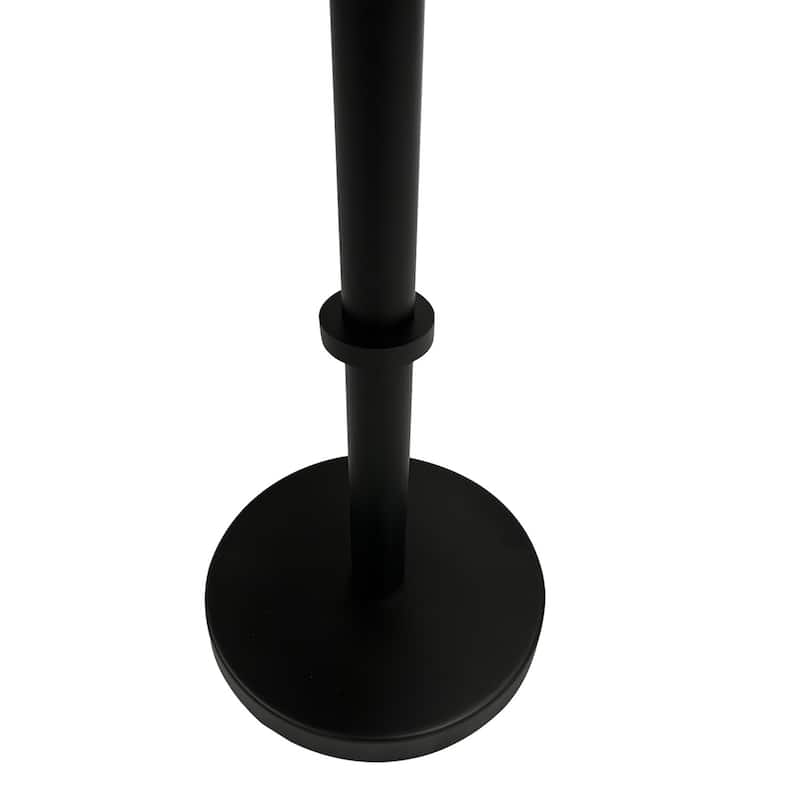 12 in. Black Round Metal End Table, Sturdy Build End Side Table for Living Rooms