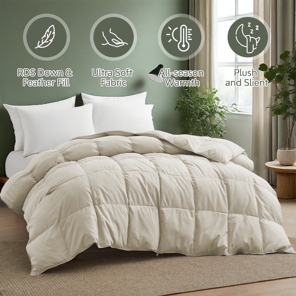 Premium White Feather Down Comforter Duvet Insert All Warmth Levels