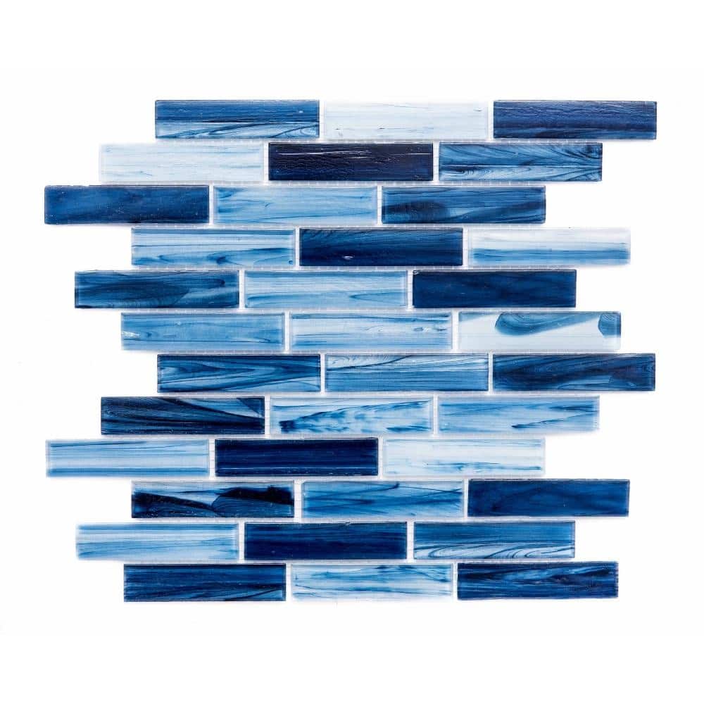 Island Antigua 12x12 Aruba Polished Glass Brick Mosaic Tile - Wall & Backsplash
