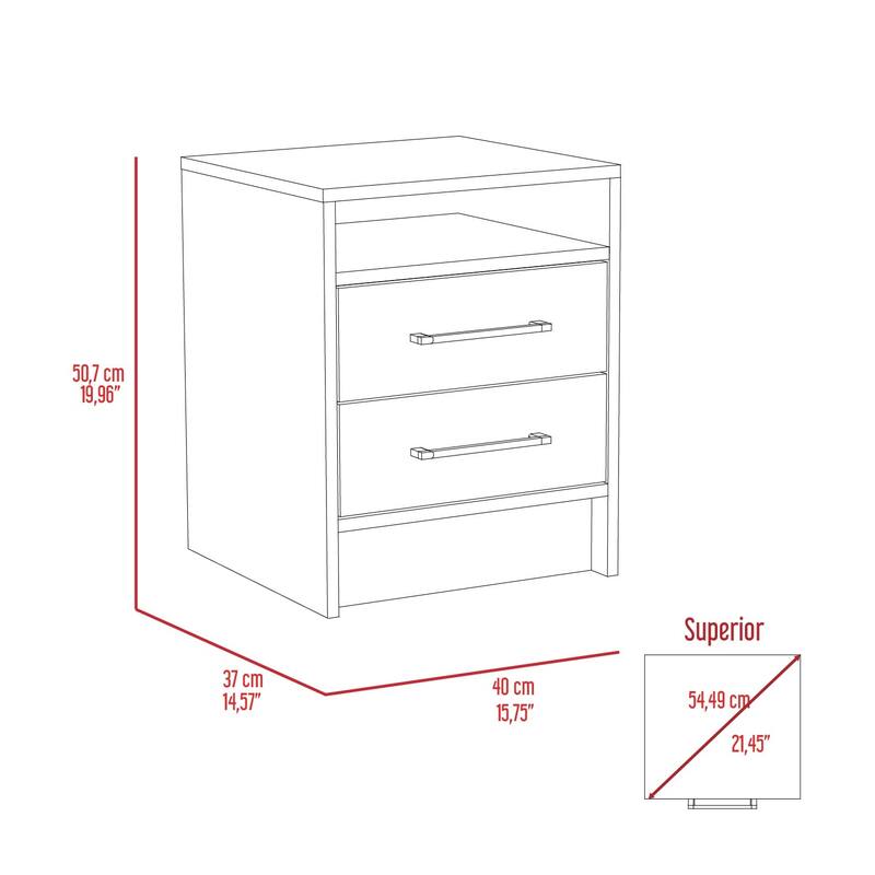 Modern Double Drawer Nightstand Fashion Multifunctional Locker Box