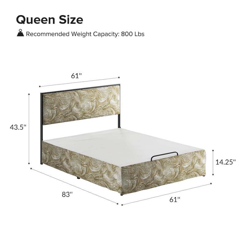 Oliver Modern Washable Slipcover Bed Upholstered Metal by HULALA HOME
