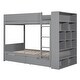 preview thumbnail 16 of 16, Twin over Twin Bunk Bed with 2 Drawers and Multi-Layer Cabinet