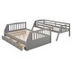 preview thumbnail 7 of 9, Twin Over Full Bunk Bed with Drawers,Ladder and Staircase For Bedroom