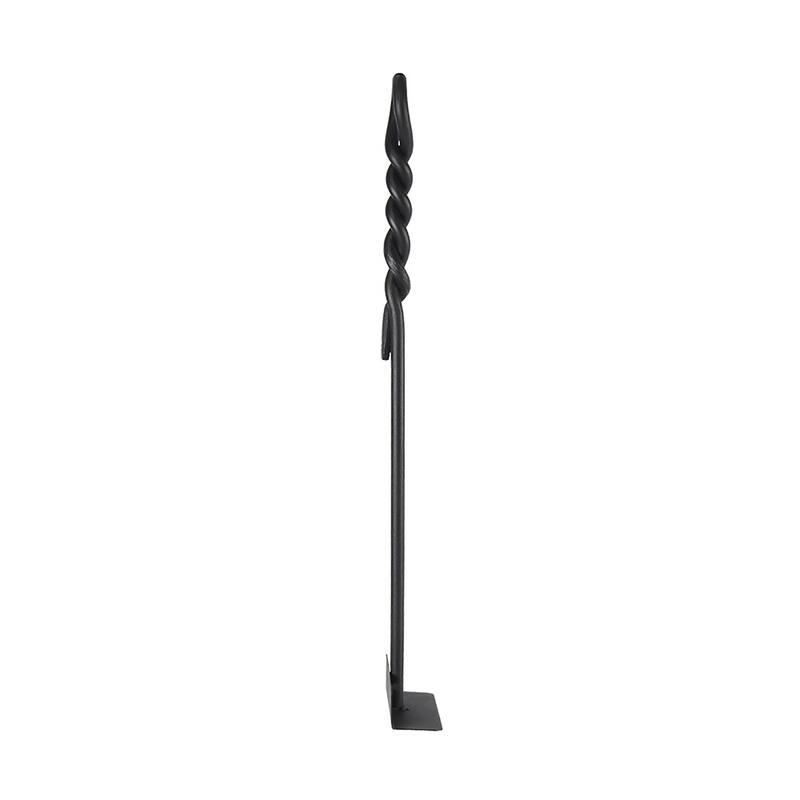 Achla Designs Mini Rope Design Fireplace Hoe Tool, 18 Inch Tall, Black