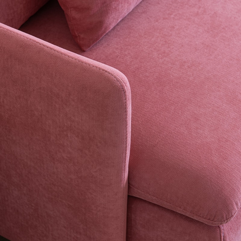 63.8"W Cotton Linen Loveseat Sofa Couch with Pillows