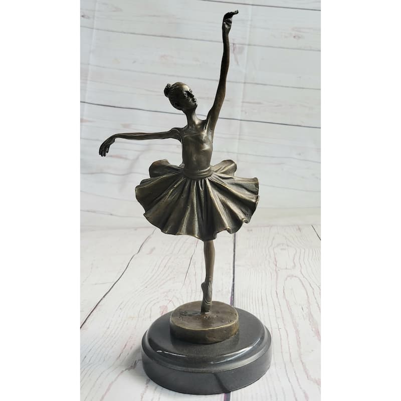 Art Deco Hot Cast Bronze Graceful Ballerina Ballet Dancer Statue Sculpture Decor