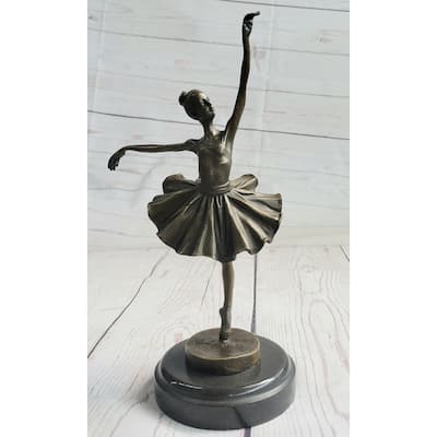 Art Deco Hot Cast Bronze Graceful Ballerina Ballet Dancer Statue Sculpture Decor