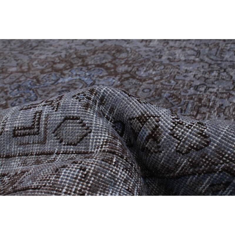 ECARPETGALLERY Hand-knotted Color Transition Denim Blue Wool Rug - 6'2 x 9'5