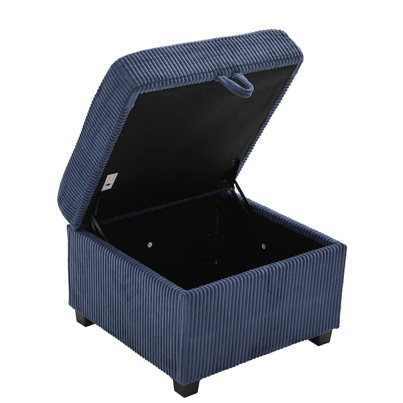 L-Shaped Sectional Sofa with Pull-Out Storage,Ottoman & Pillows 3-Seat with USB Charging,Cup Holder, Convertible Design