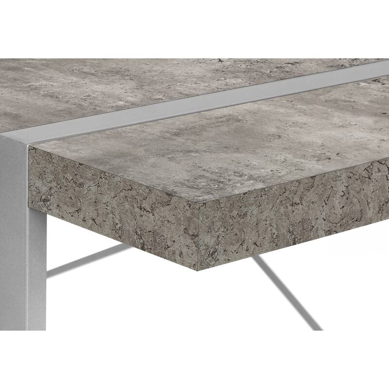 Computer Desk, Home Office, Laptop, 48"l, Work, Grey Concrete Laminate, Grey Metal, Contemporary, Modern
