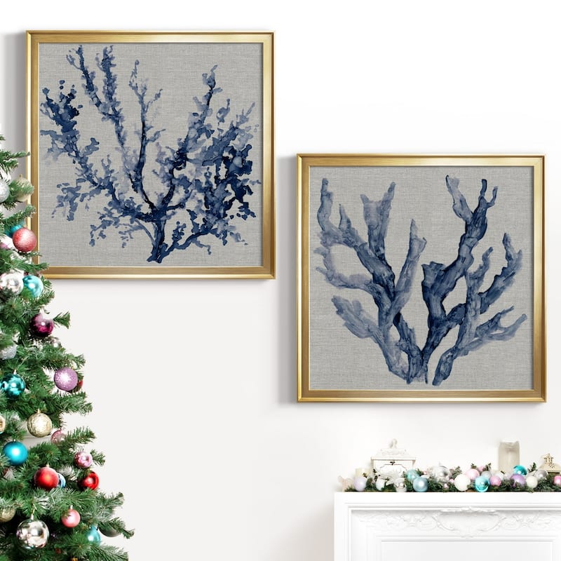 Linen Sea Coral III Premium Framed Canvas - Ready to Hang