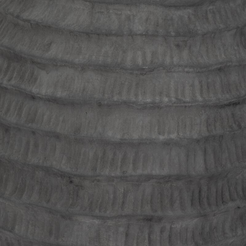 Ceramic Bud Faded Ribbed Bulbous Vase - Black, 15"