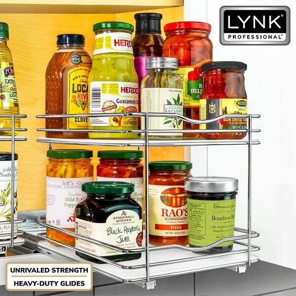 LYNK PROFESSIONAL® Pull Out Spice Rack Organizer for Cabinet - 8-1
