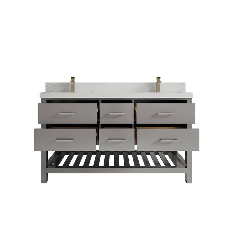 Willow Collections 60 in. W x 22 in. D Parker Double Sink Bathroom Vanity with Countertop