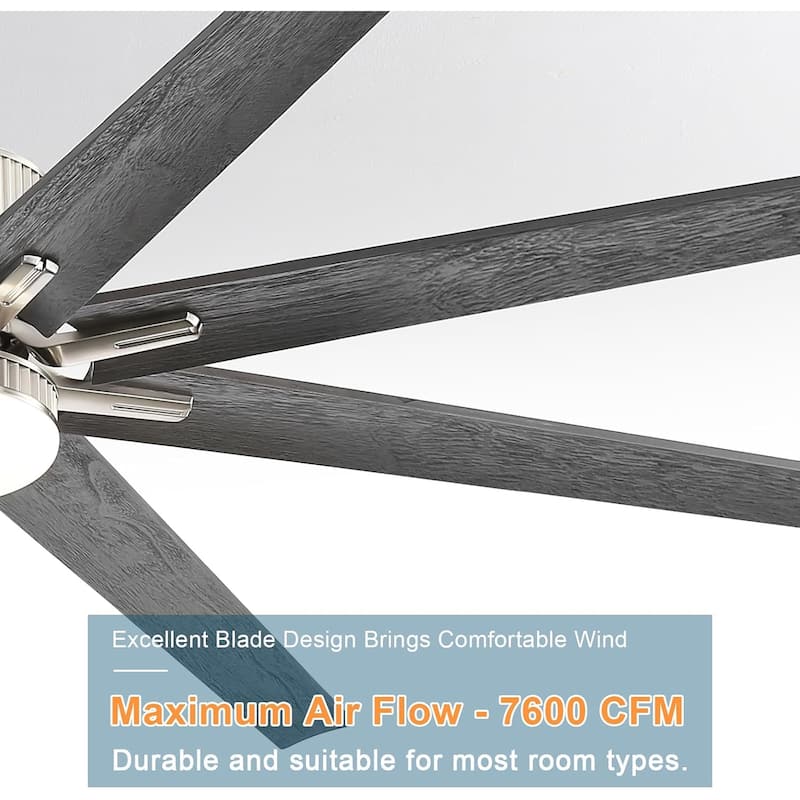 76 inch Smart App Controlled DC Motor Ceiling Fan with Light, Dimmable 3-Color LED, 6-Speed, Reversible, Remote, Timer