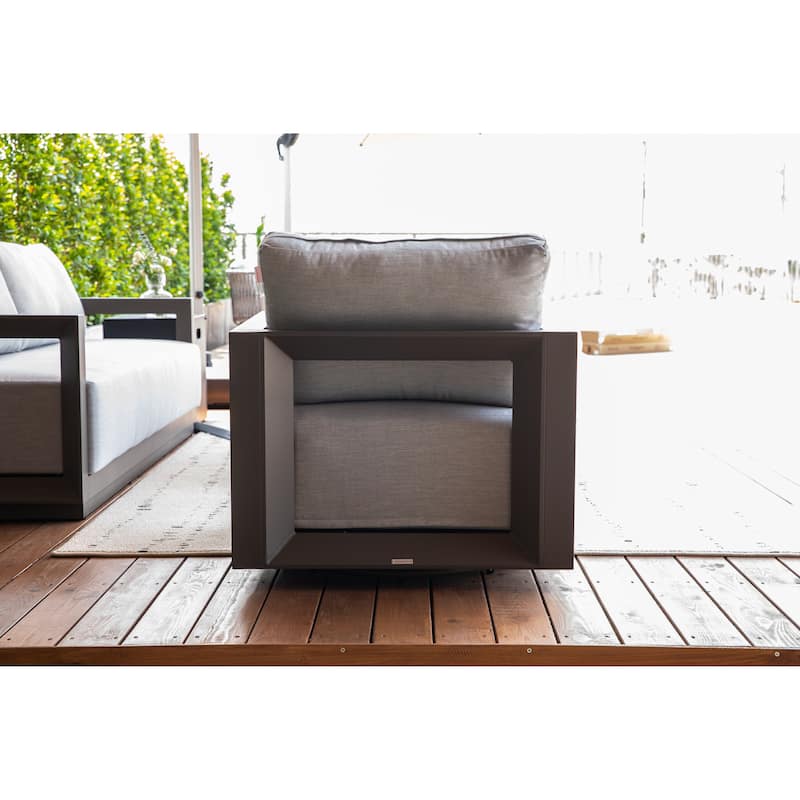 Elementi Newport Outdoor Aluminum Swivel Chair with Sunbrella® Cushions