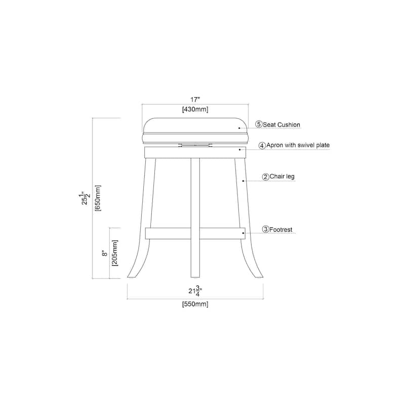 Boraam Backless Counter Height Swivel Stool