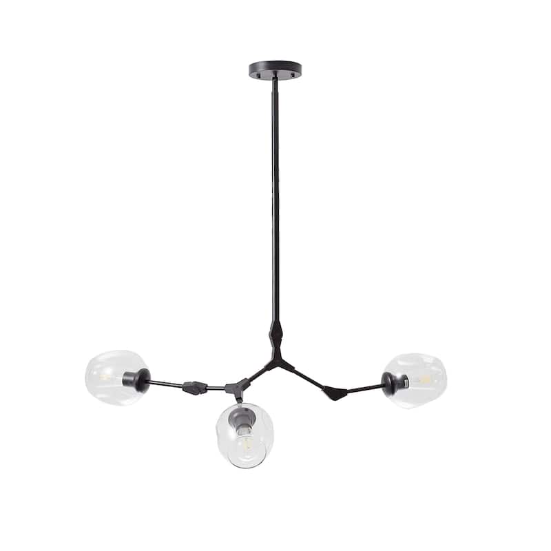 Belladepot Black Modern Full-angle Adjustable Chandelier with Clear Glass Shade