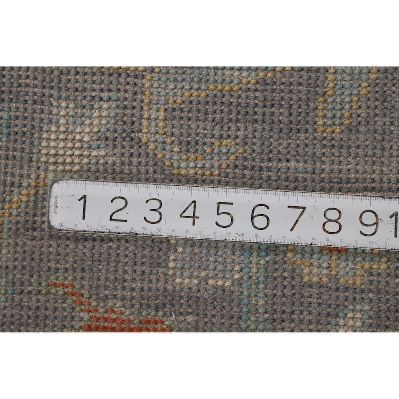 Ivory Oushak Indian Area Rug Hand-Knotted Wool Carpet - 7'9" x 10'3"