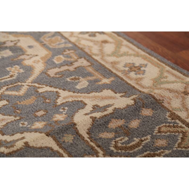 All-Over Oushak Indian Runner Rug Handmade Wool Carpet - 2'9" x 8'3"