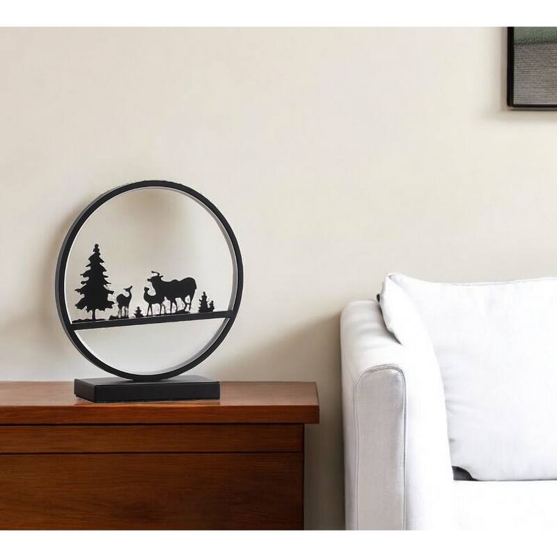 13" Contemporary Black LED Table Lamp with In-Line Switch and Warm White Light for Bedroom Decor - 12.75"H x 3.75"W x 11.75"D