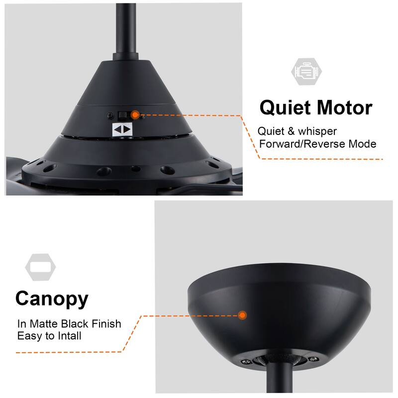 30 in. Indoor Integrated LED Matte Black Small Ceiling Fan Downrod Mount with Light Kit and Remote Control - 30 INCHES