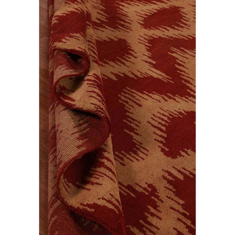 Hand Knotted Oriental 100% Wool Carpet Modern Geometric Oranges & Rust Moroccan Area Rug - 13' 4'' X 10' 0''