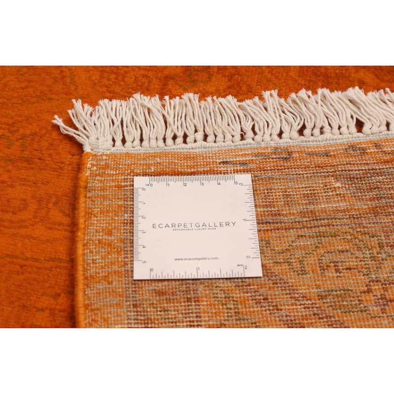 ECARPETGALLERY Hand-knotted Vibrance Orange Wool Rug - 6'0 x 9'1