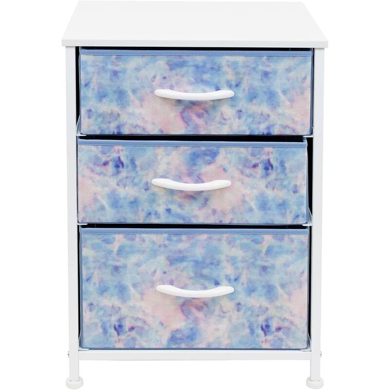 Nightstand 3-Drawer Shelf Storage - Bedside Furniture End Table Chest