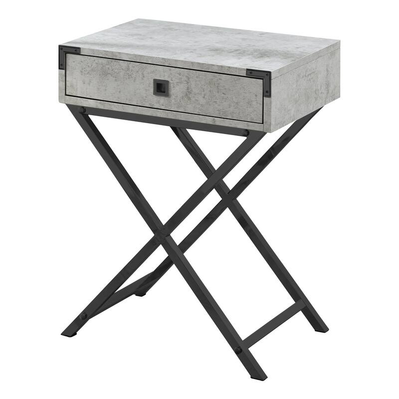 24” Modern Nightstand with Drawer and Cross Base Wood End Table for Bedroom or Living Room - 18.25”L x 12”W x 24”H