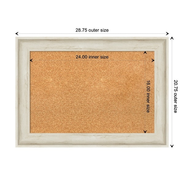 dimension image slide 2 of 5, Regal Birch Cream Framed Cork Bulletin Memo Board