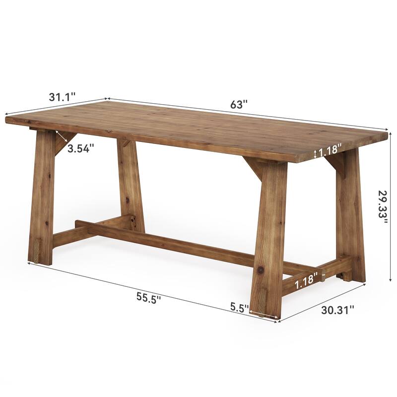 Solid Wood Executive Desk, Large Home Office Computer Writing Workstation, Business Accent Work Table