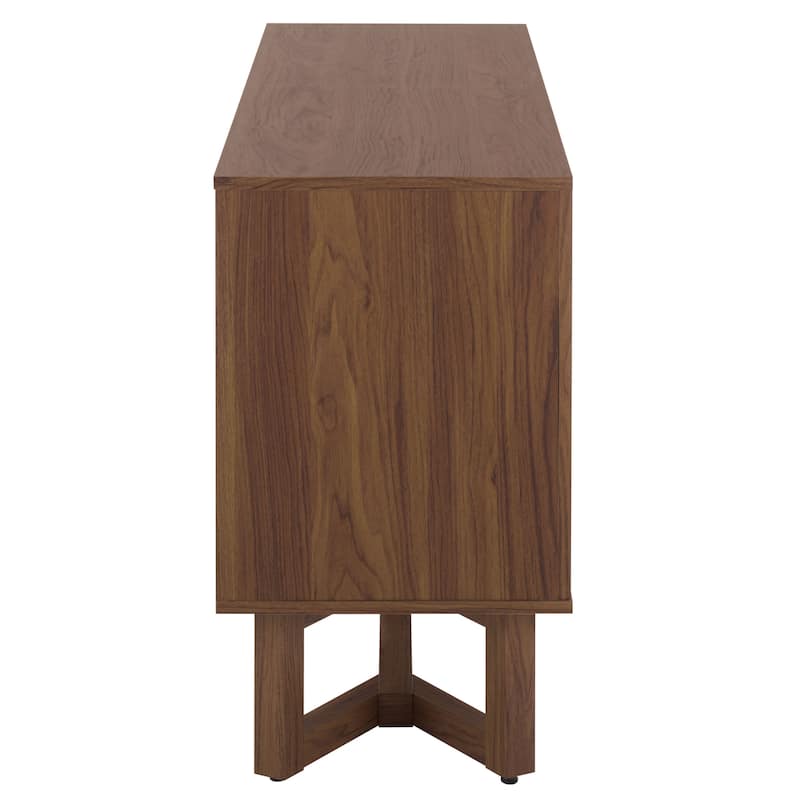 SAFAVIEH Home Ilyum 2-Drawer Tambour Doors Sideboard/TV Stand - 55"W x 16"D x 28"H